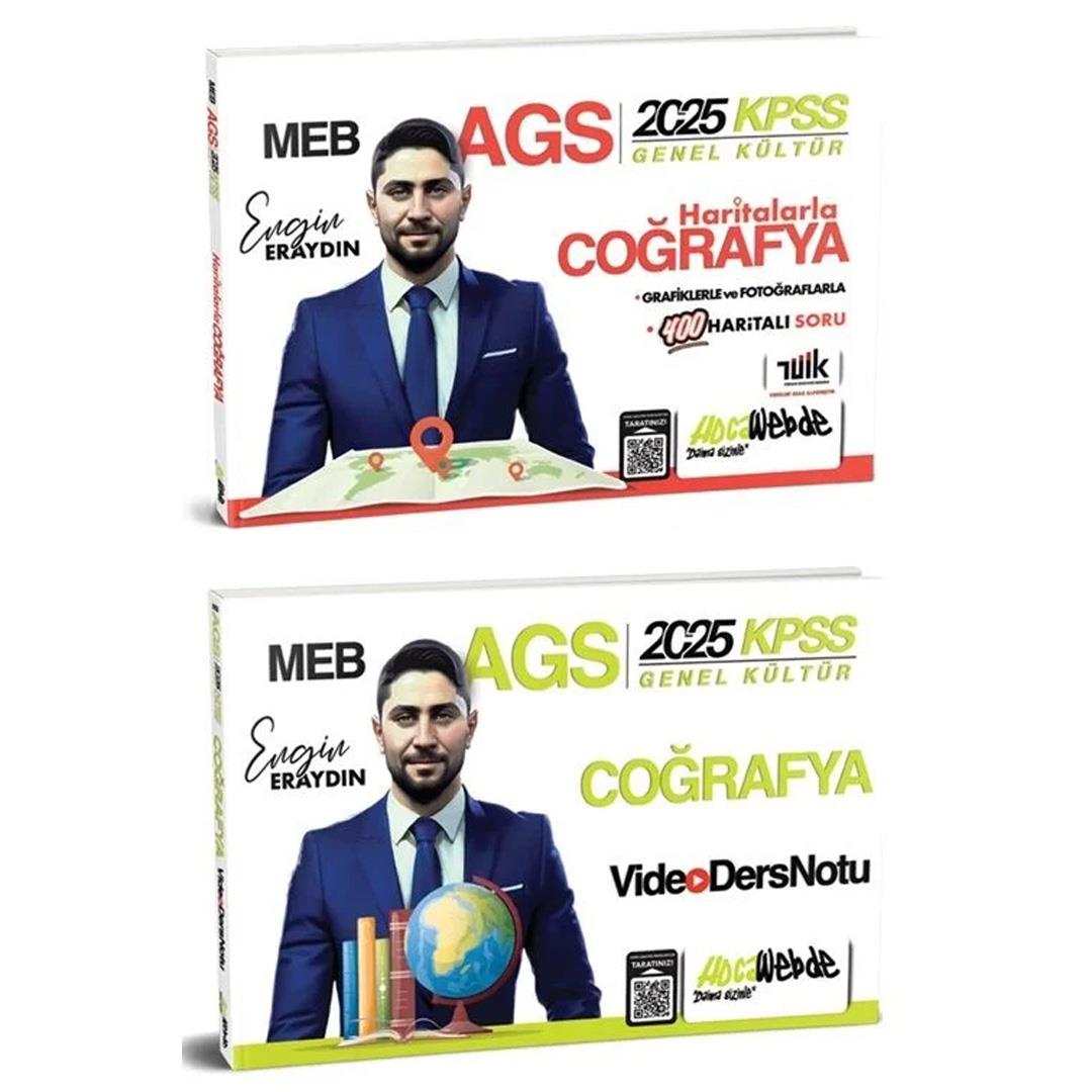 HocaWebde 2025 KPSS MEB-AGS Haritalarla Türkiye Coğrafyası + Video Ders Notu 2 li Set - Engin Eraydın HocaWebde Yayınları