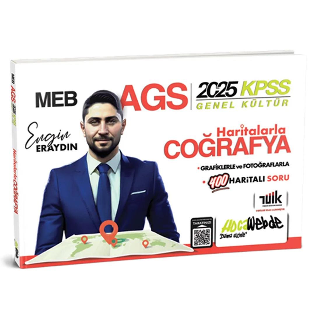 HocaWebde 2025 KPSS MEB-AGS Haritalarla Türkiye Coğrafyası - Engin Eraydın HocaWebde Yayınları