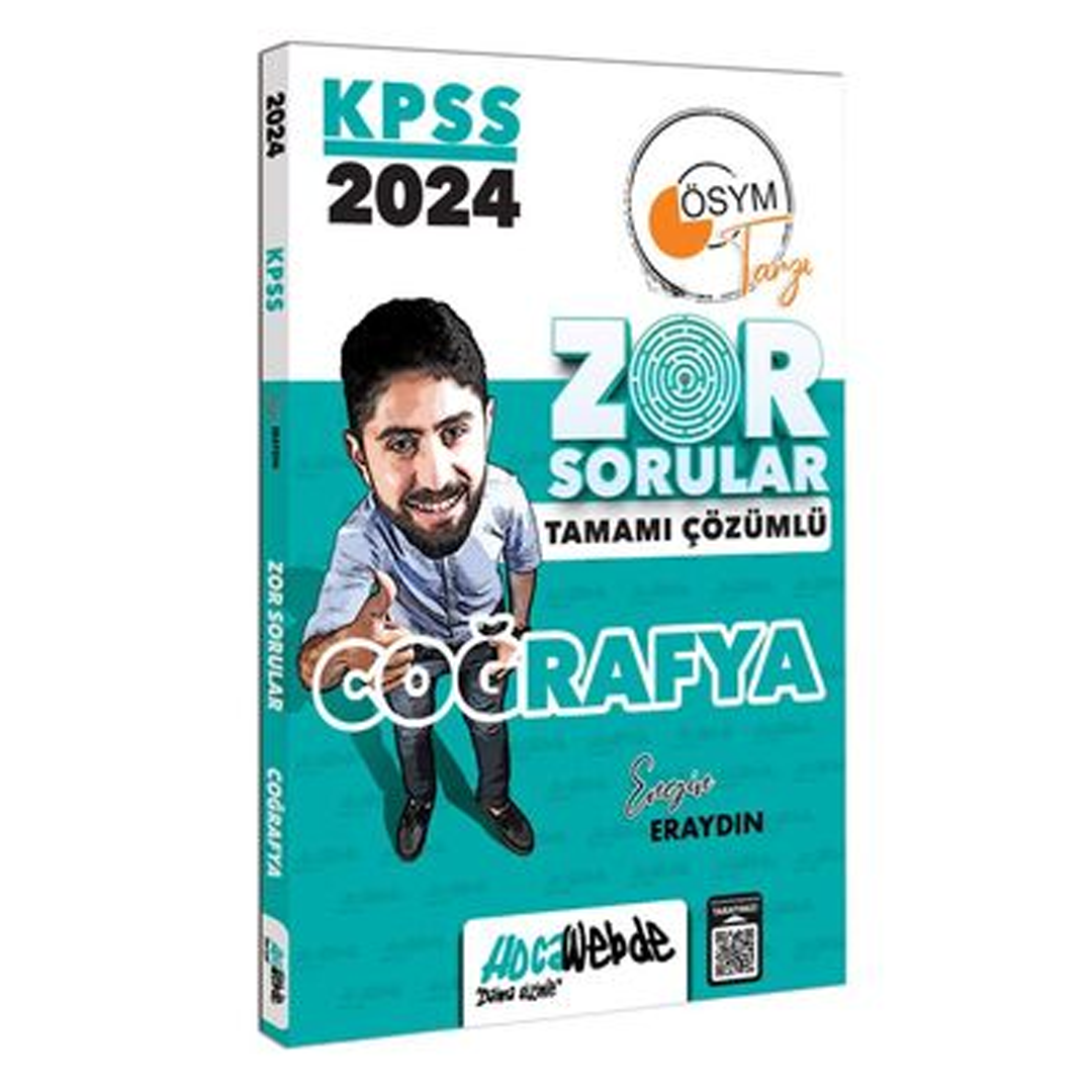 HocaWebde Yayınları 2024 KPSS GK Coğrafya  Tamamı Çözümlü Zor Sorular Engin Eraydın