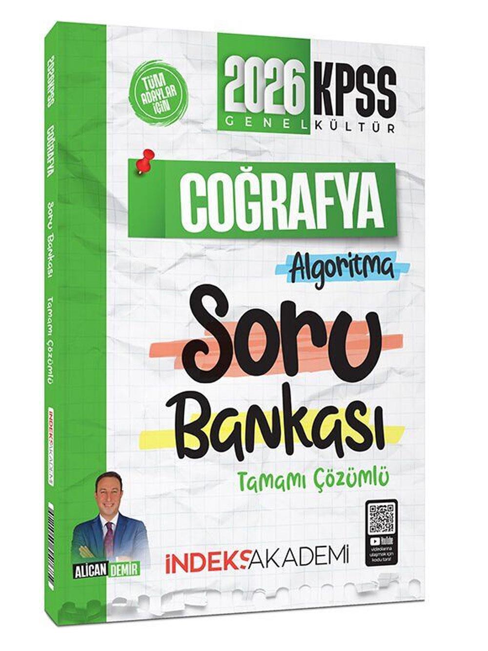 İndeks Akademi 2026 KPSS Coğrafya Algoritma Soru Bankası Çözümlü - Alican Demir