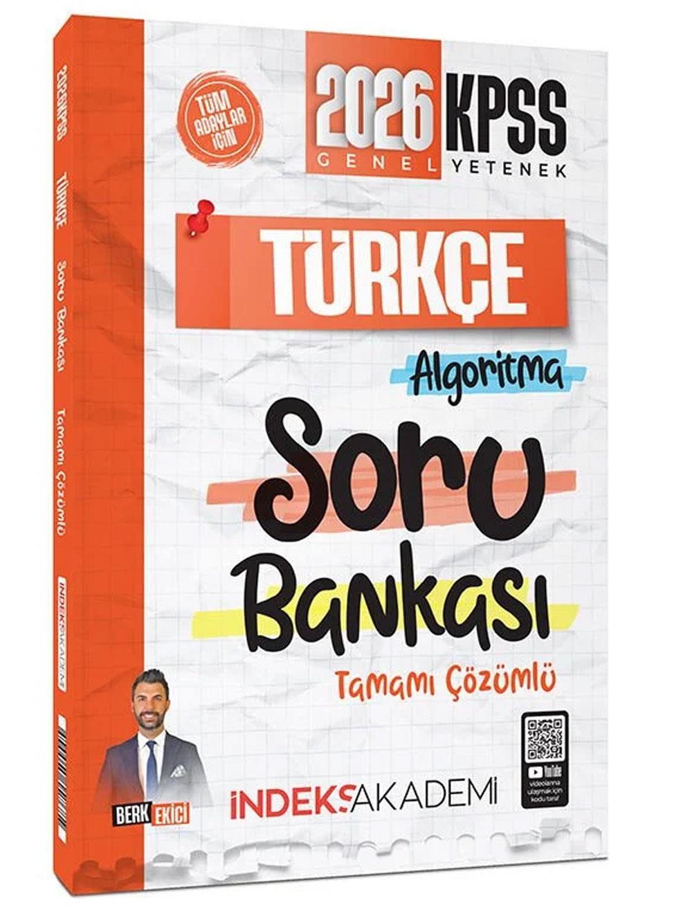 İndeks Akademi 2026 KPSS Türkçe Algoritma Soru Bankası Çözümlü - Berk Ekici