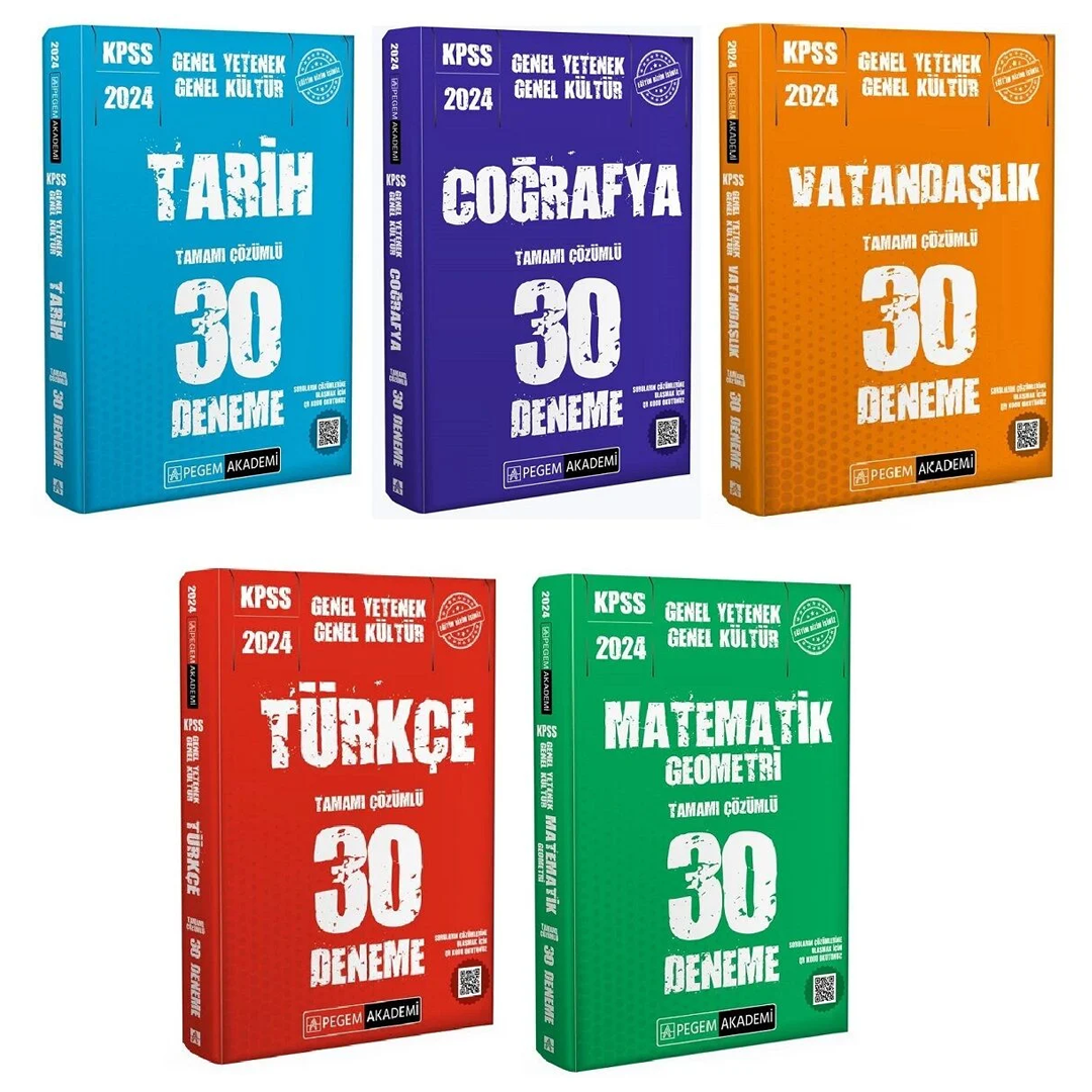 Pegem 2024 KPSS Genel Kültür Genel Yetenek 150 Deneme 5 Kitap Set