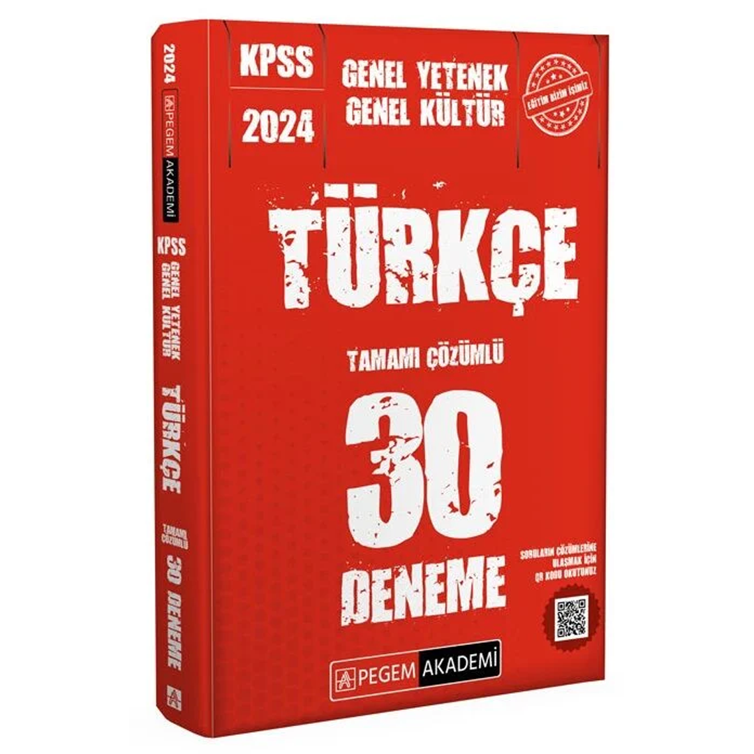 Pegem 2024 KPSS Türkçe 30 Deneme Çözümlü