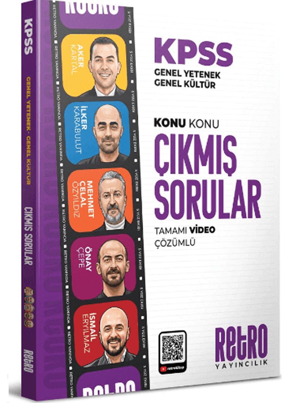 Retro Yayıncılık 2026 KPSS Genel Yetenek Genel Kültür KONU KONU ÇIKMIŞ SORULAR İlker Karabulut , Önay Çepe , İsmail ERYILMAZ , Mehmet Celal Özyıldız , Aker Kartal