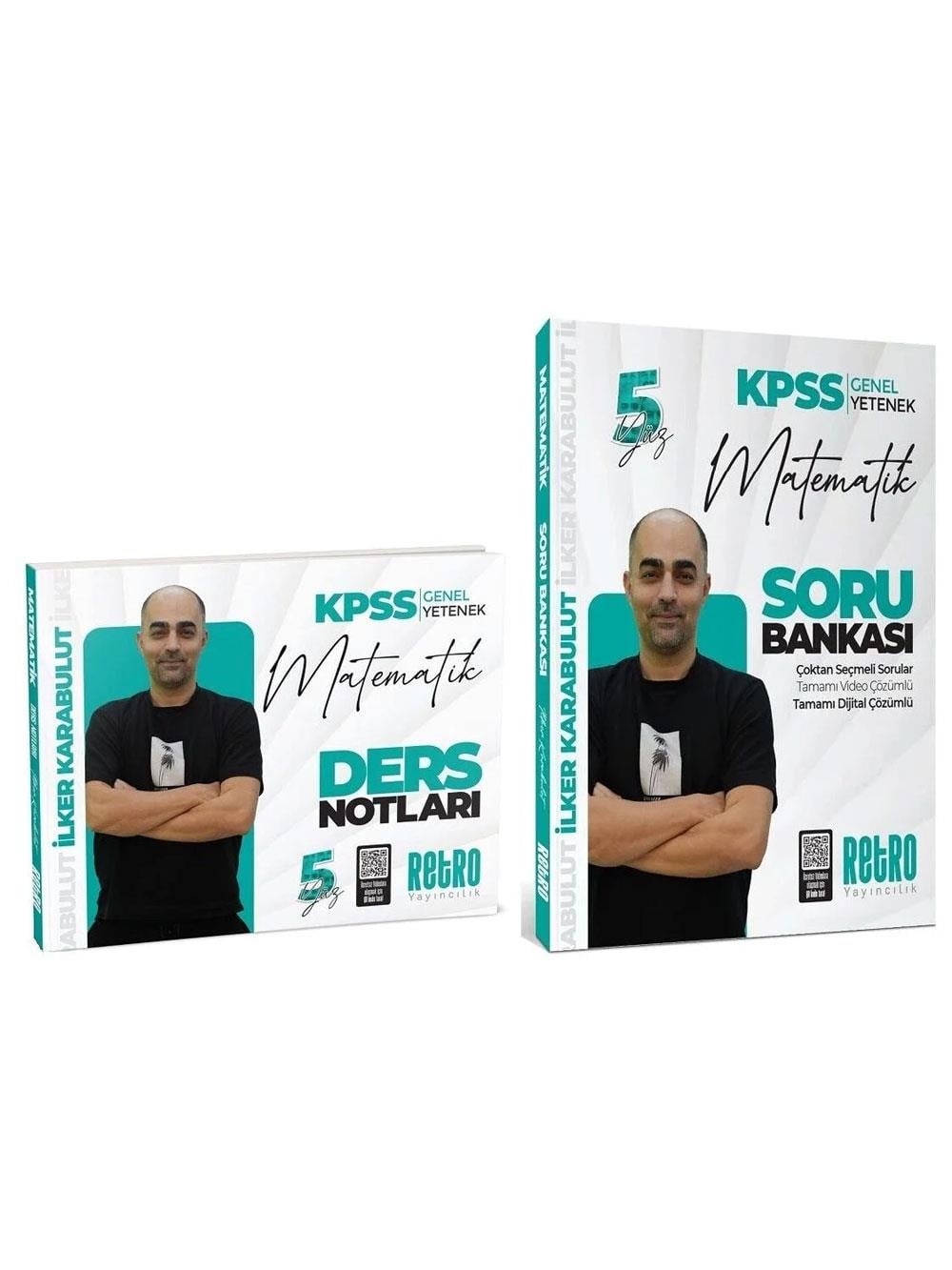 Retro Yayıncılık 2026 KPSS Matematik 5Yüz Ders Notları + Soru Bankası 2 li Set - İlker Karabulut
