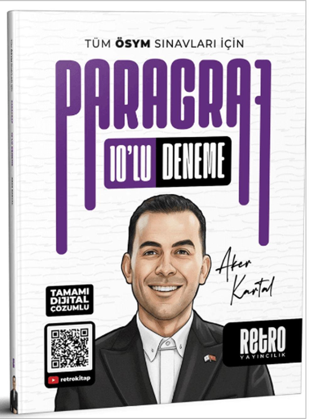 Retro Yayıncılık 2026 TÜM ÖSYM SINAVLARI İÇİN PARAGRAF 10 LU DENEME Aker Kartal