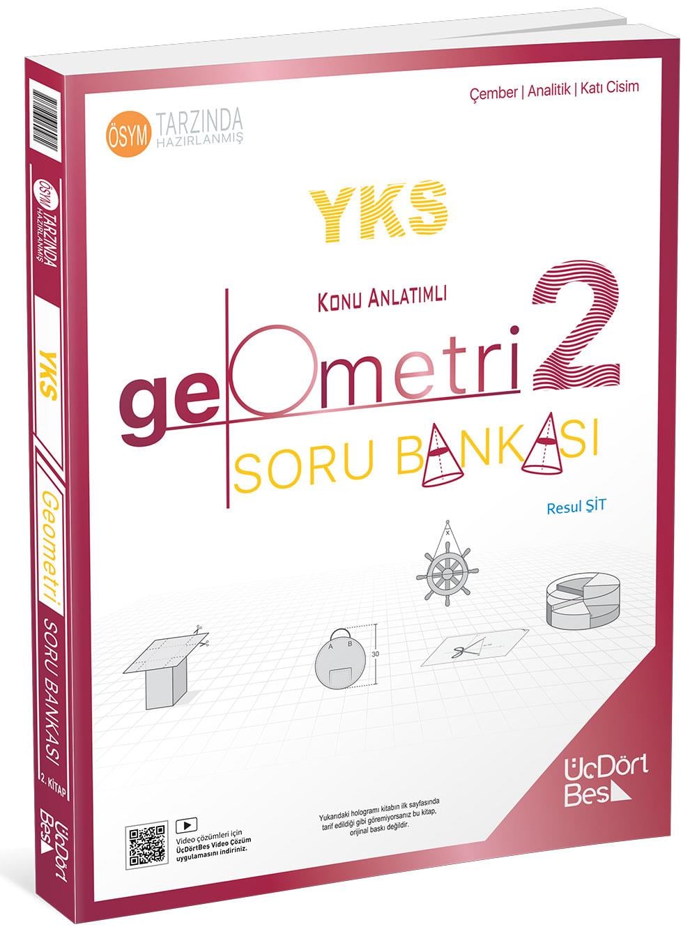 Üç Dört Beş 2026 YKS TYT AYT Geometri 2 Konu Anlatımlı Soru Bankası 2. Kitap Üç Dört Beş Yayınları Mehmet Kıvrak