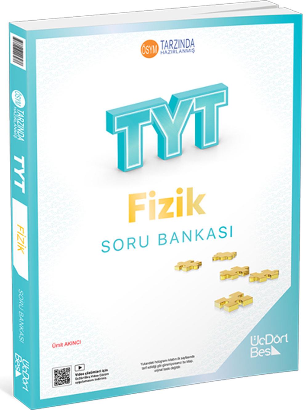 Üç Dört Beş 2026 YKS TYT Fizik Soru Bankası Video Çözümlü - Ümit Akıncı Üç Dört Beş Yayınları