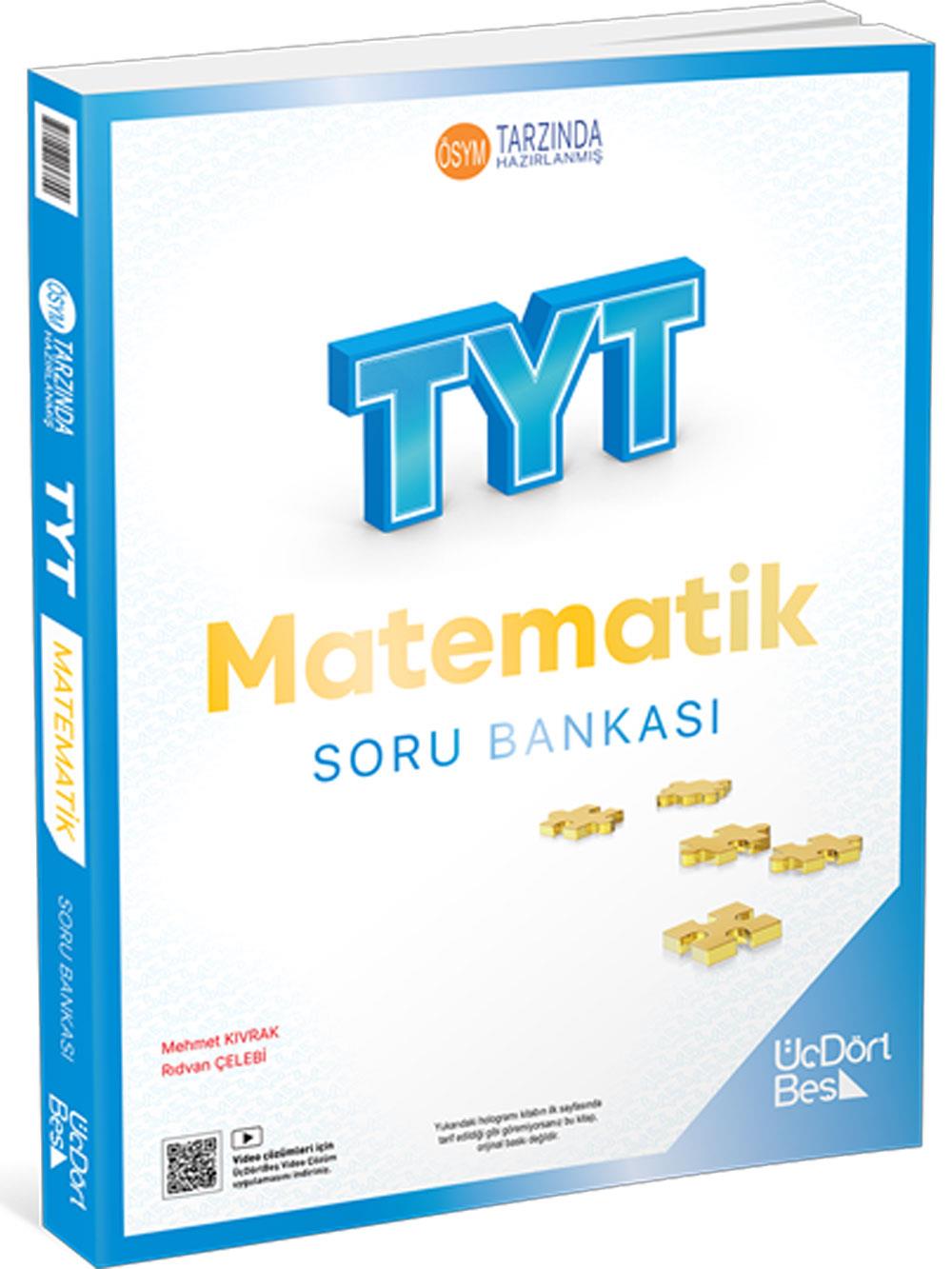 Üç Dört Beş 2026 YKS TYT Matematik Soru Bankası Video Çözümlü - Mehmet Kıvrak Üç Dört Beş Yayınları