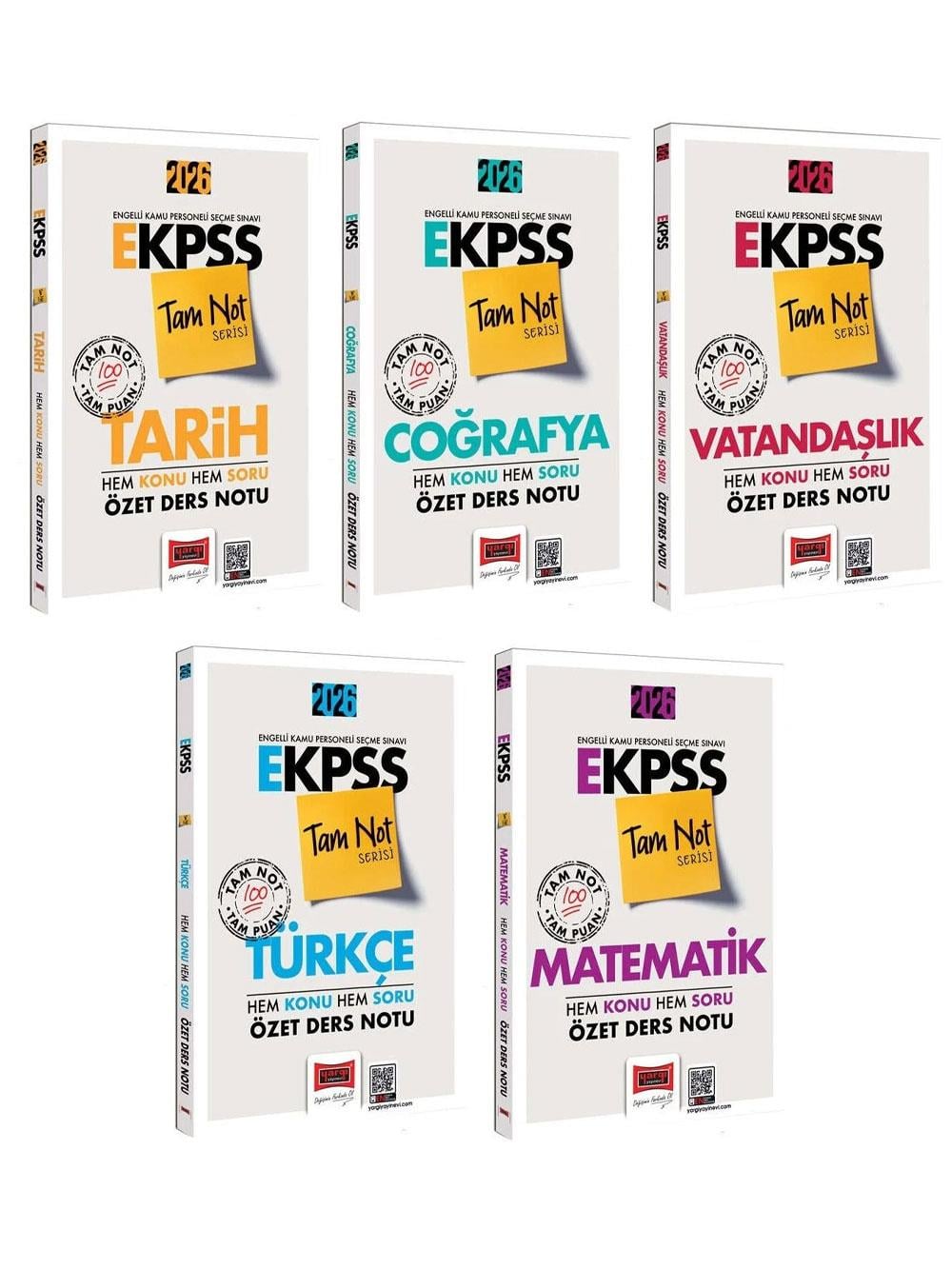 Yargı 2026 EKPSS Hem Konu Hem Soru Özet Ders Notu Tam Not Serisi 5 li Set Yargı Yayınları