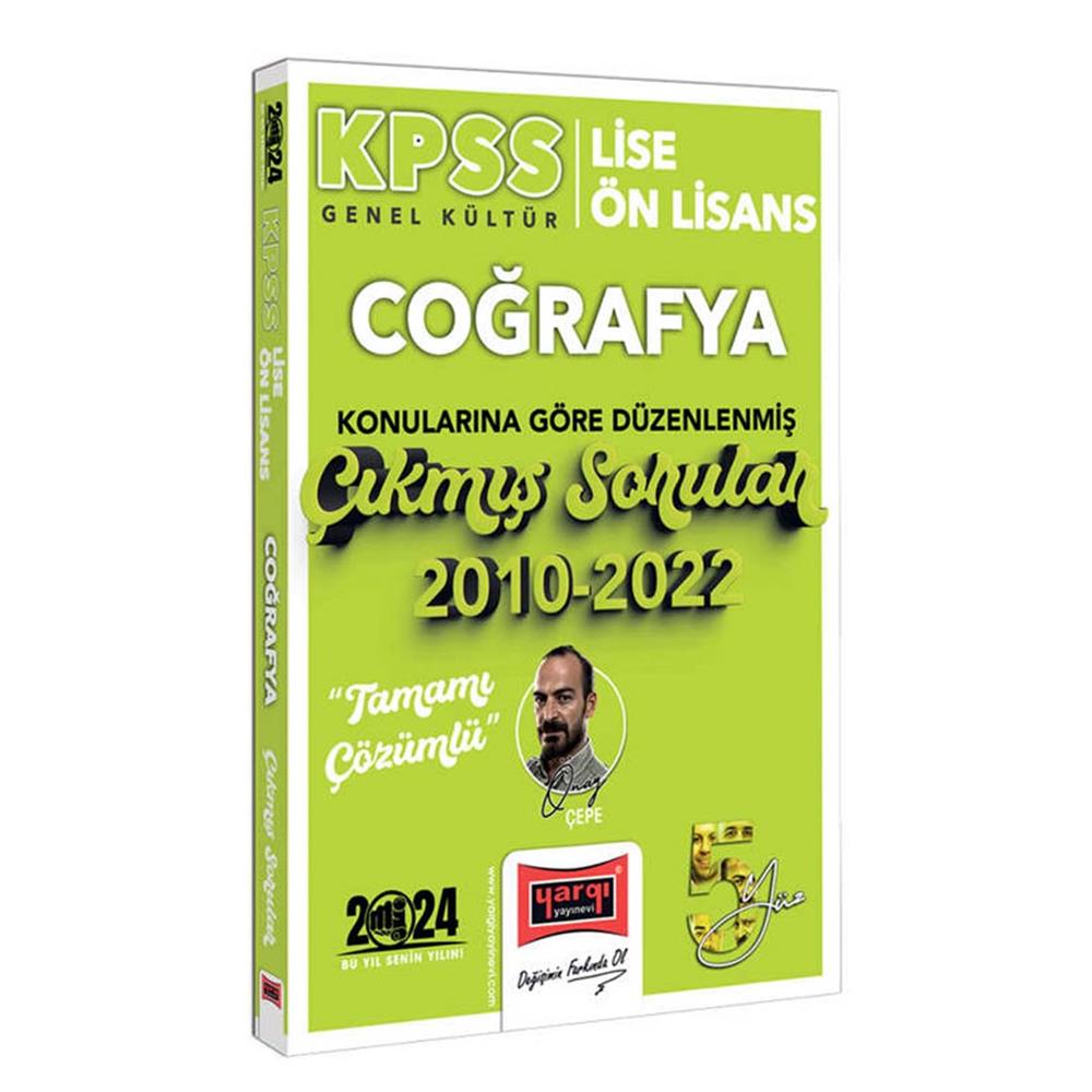 Yargı Yayınları 2024 KPSS Lise Ön Lisans Genel Kültür Coğrafya Konularına Göre Düzenlenmiş 2010-2022 Tamamı Çözümlü Çıkmış Sorular