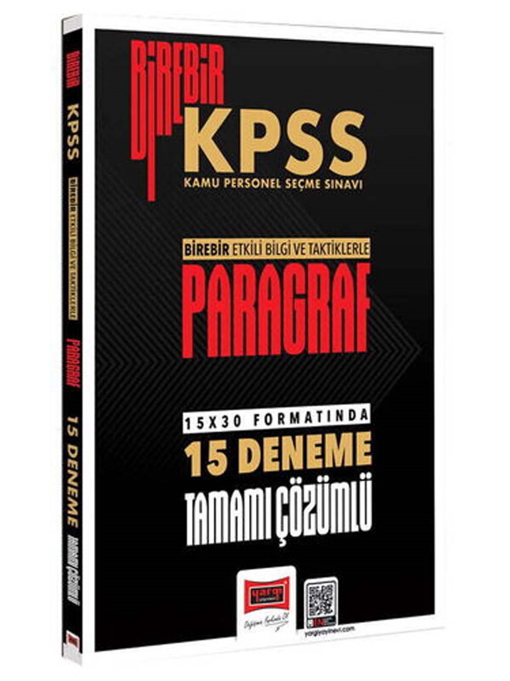 Yargı Yayınları 2026 Birebir KPSS Paragraf Tamamı Çözümlü 15 Deneme Sınavı