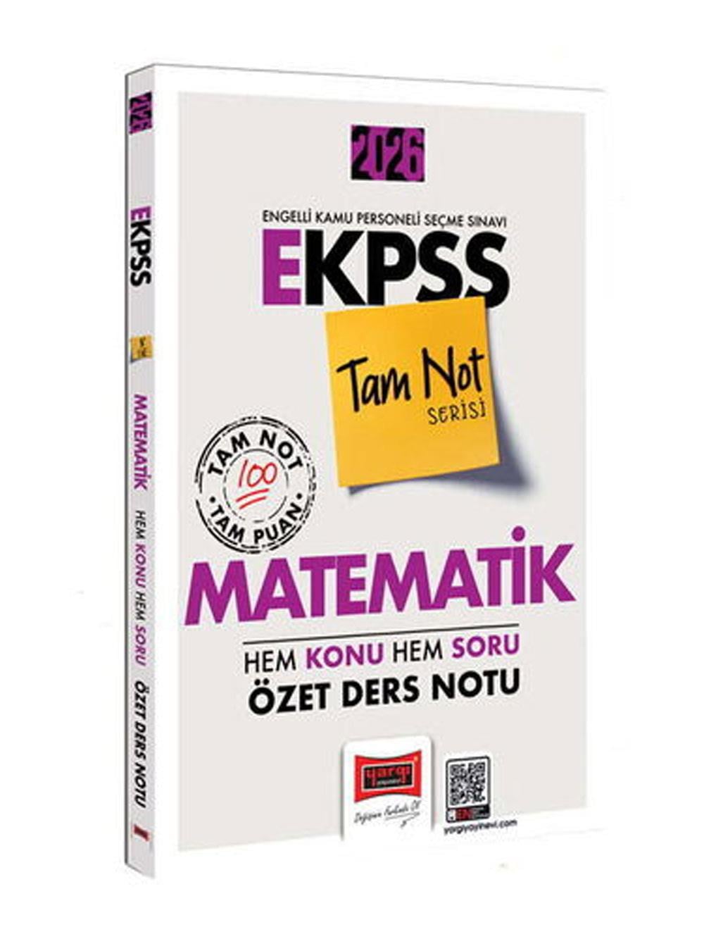 Yargı Yayınları 2026 E-KPSS Tam Not Serisi Matematik Hem Konu Hem Soru Özet Ders Notu