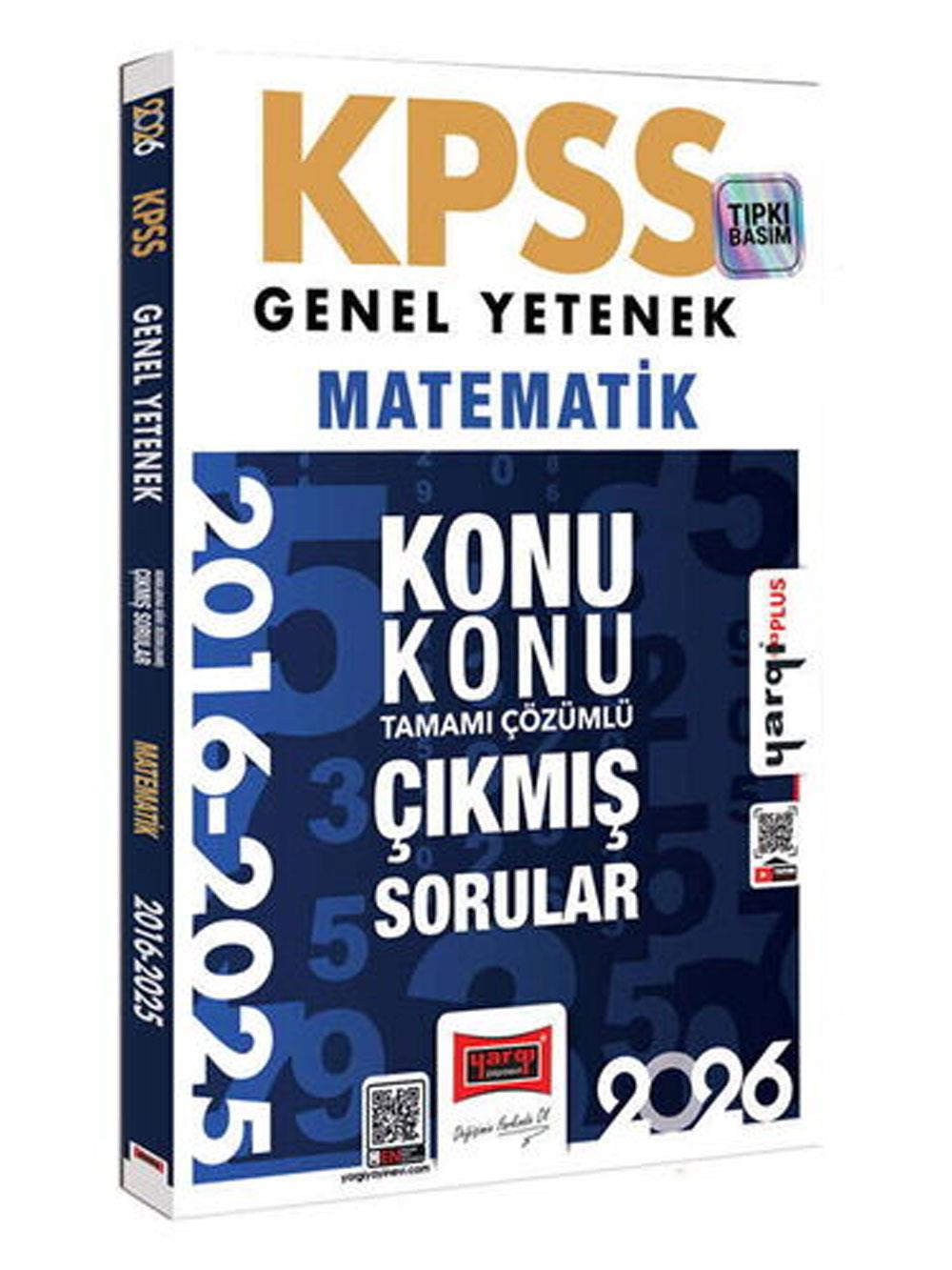 Yargı Yayınları 2026 KPSS Genel Yetenek Matematik 2016-2026 Konu Konu Tamamı Çözümlü Çıkmış Sorular