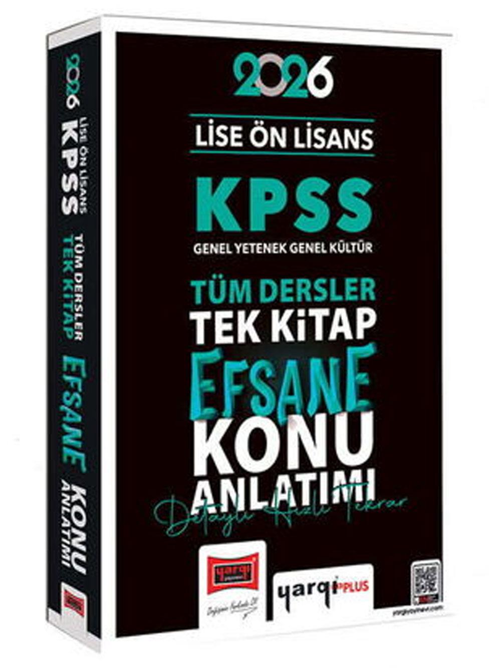 Yargı Yayınları 2026 KPSS Lise Ön Lisans GK-GY Tüm Dersler Tek Kitap Efsane Konu Anlatımı