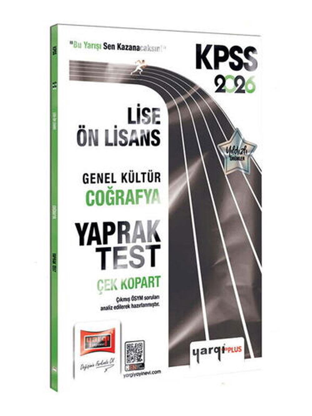 Yargı Yayınları 2026 KPSS Lise-Ön Lisans Genel Kültür Coğrafya Çek Kopart Yaprak Test