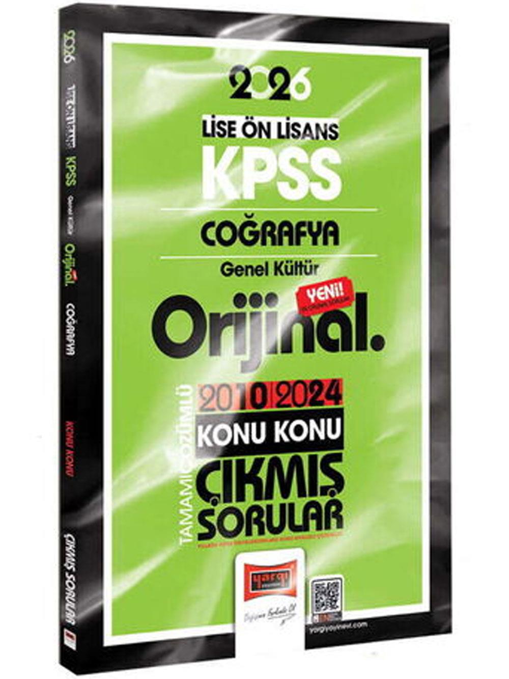 Yargı Yayınları 2026 KPSS Lise-Önlisans Coğrafya Orijinal 2010-2024 Konu Konu Çıkmış Sorular