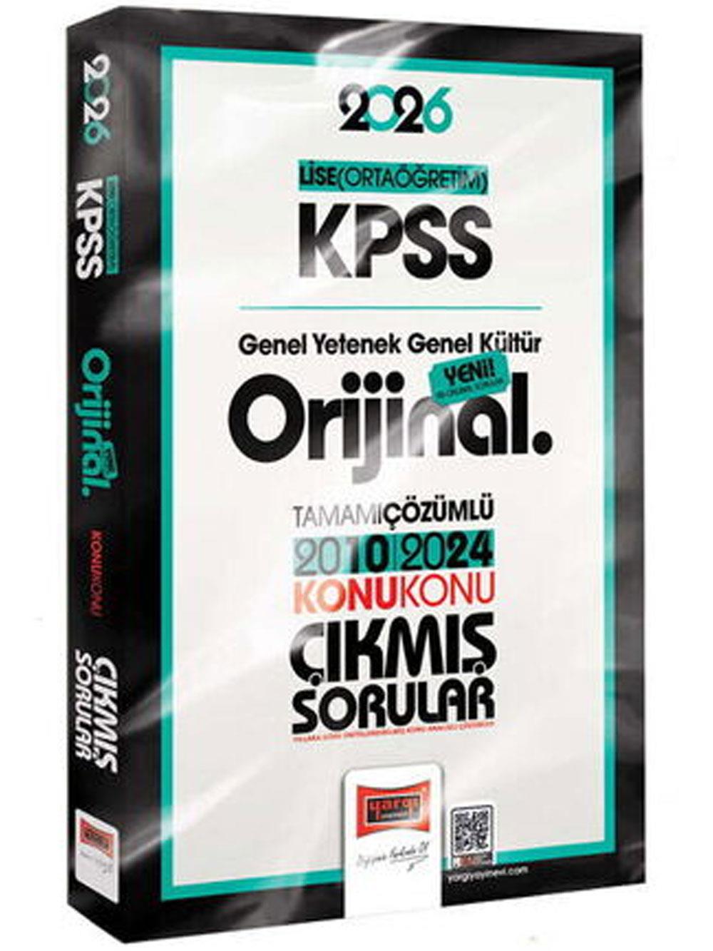 Yargı Yayınları 2026 KPSS Lise-Ortaöğretim GK-GY Orijinal 2010-2024 Konu Konu Çıkmış Sorular