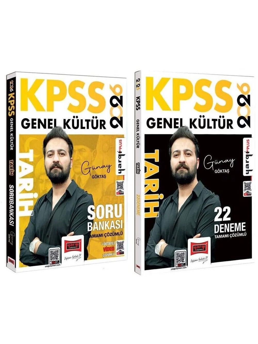 Yargı Yayınları 2026 KPSS Tarih Soru Bankası + 22 Deneme 2 li Set - Günay Göktaş