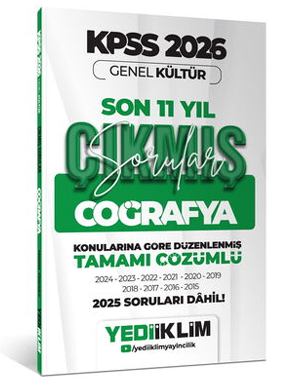 Yediiklim 2026 KPSS Genel Kültür Coğrafya Konularına Göre Tamamı Çözümlü Son 11 Yıl Çıkmış Sorular