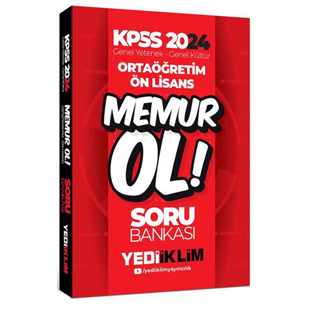 Yediiklim Yayınları 2024 KPSS Genel Yetenek Genel Kültür Ortaöğretim Ön Lisans Memur Ol Soru Bankası