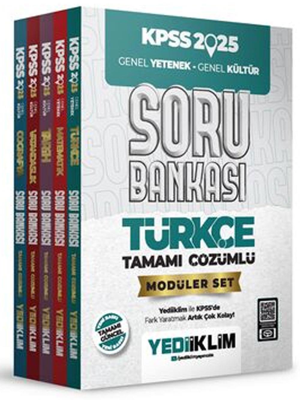 Yediiklim Yayınları 2025 KPSS Genel Yetenek Genel Kültür Tamamı Çözümlü Modüler Set Soru Bankası