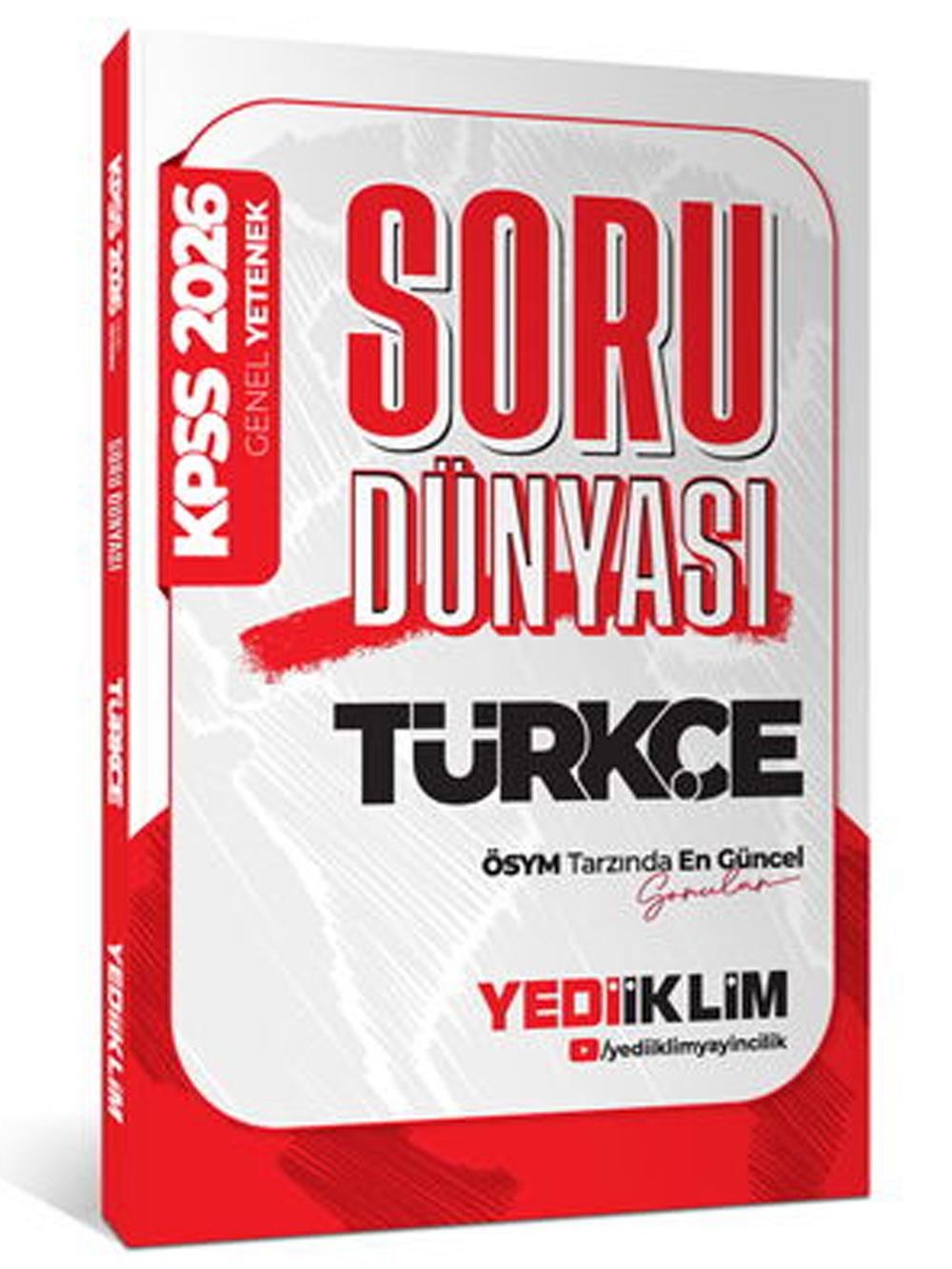 Yediiklim Yayınları 2026 Genel Yetenek Türkçe Soru Dünyası