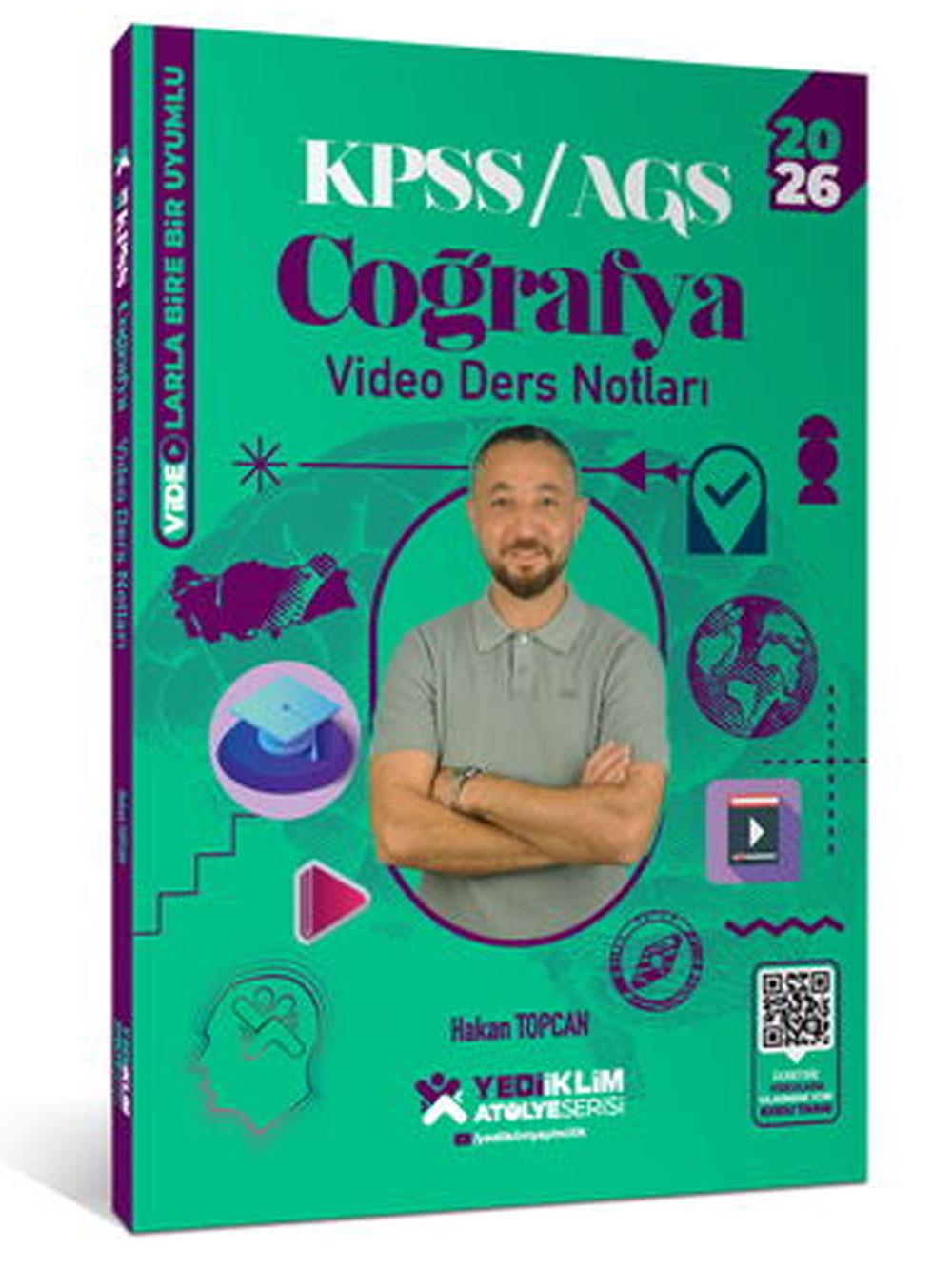 Yediiklim Yayınları 2026 KPSS Atölye Genel Kültür Coğrafya Video Ders Notları Hakan Topcan