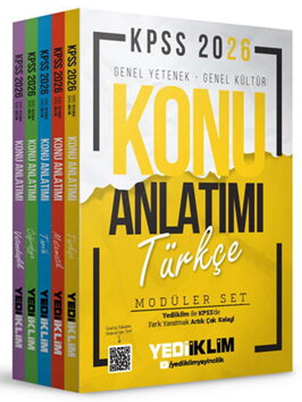 Yediiklim Yayınları 2026 KPSS Genel Yetenek - Genel Kültür Konu Anlatımı Modüler Set ( 5 Kitap)