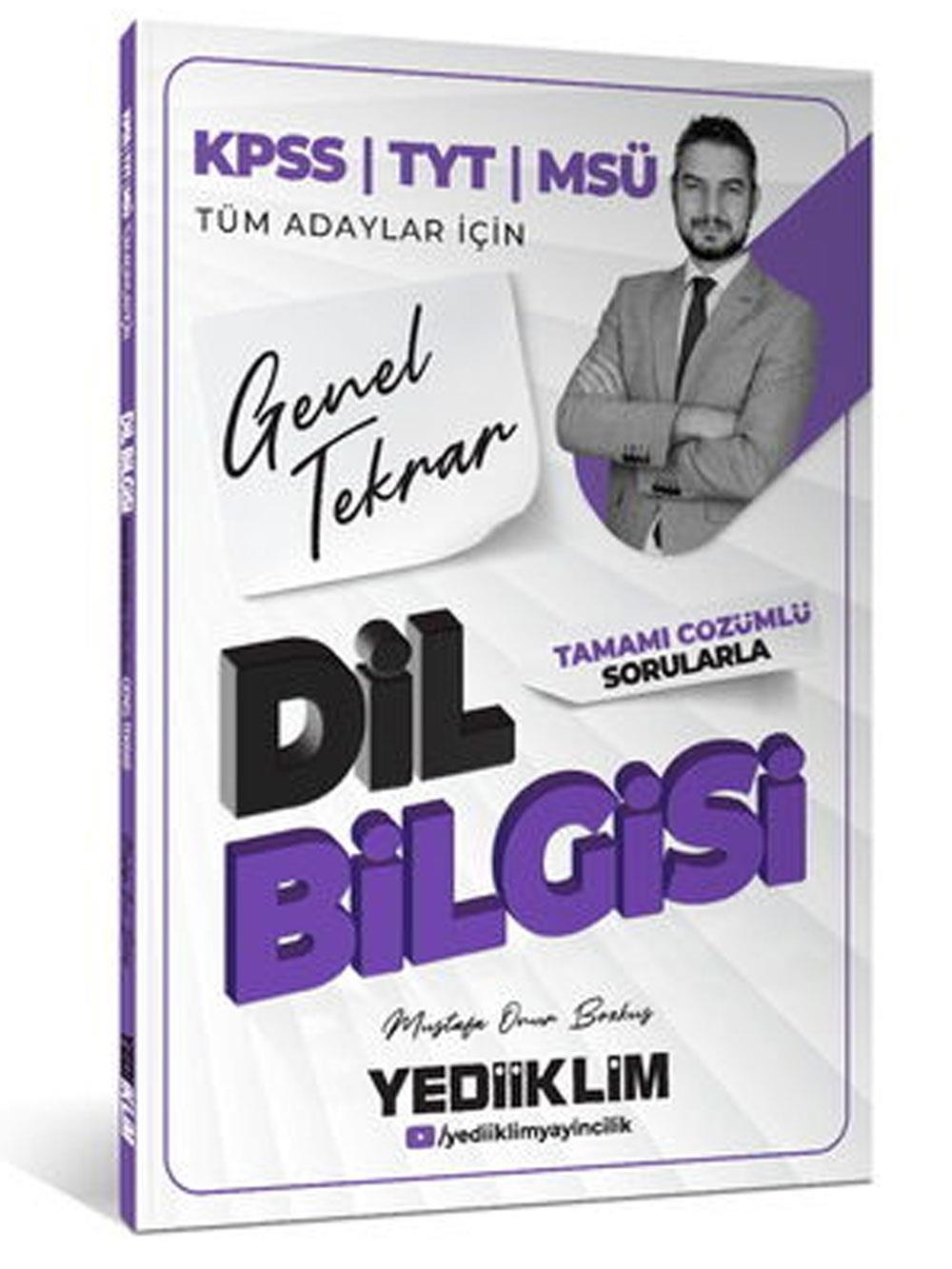 Yediiklim Yayınları 2026 KPSS TYT MSÜ Tüm Adaylar İçin Dil Bilgisi Tamamı Çözümlü Sorularla Genel Tekrar