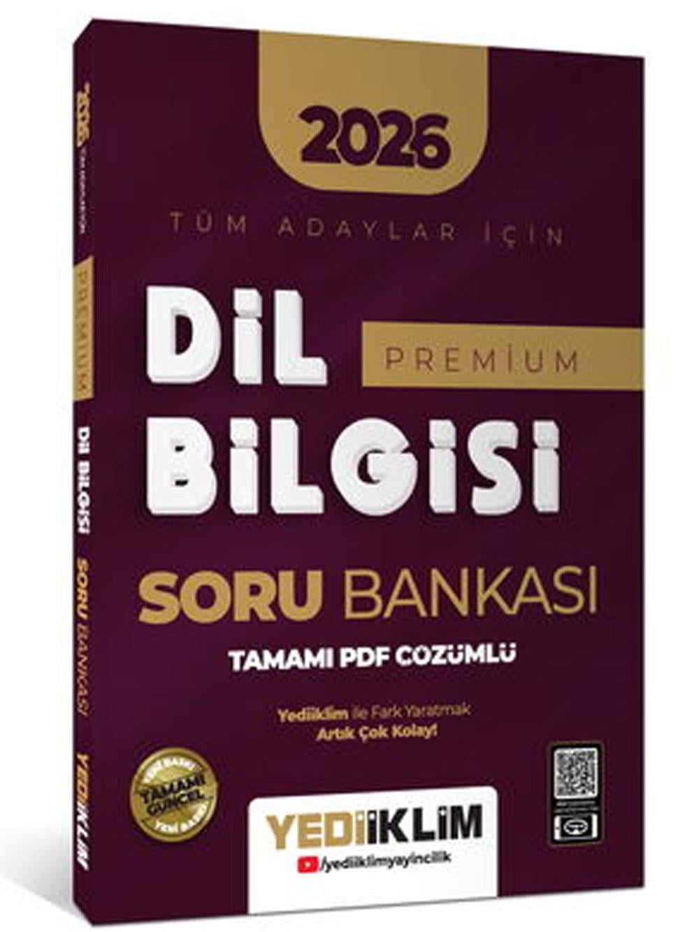 Yediiklim Yayınları 2026 TYT KPSS AGS MSÜ Tüm Adaylar İçin Dil Bilgisi Premium Tamamı PDF Çözümlü Soru Bankası