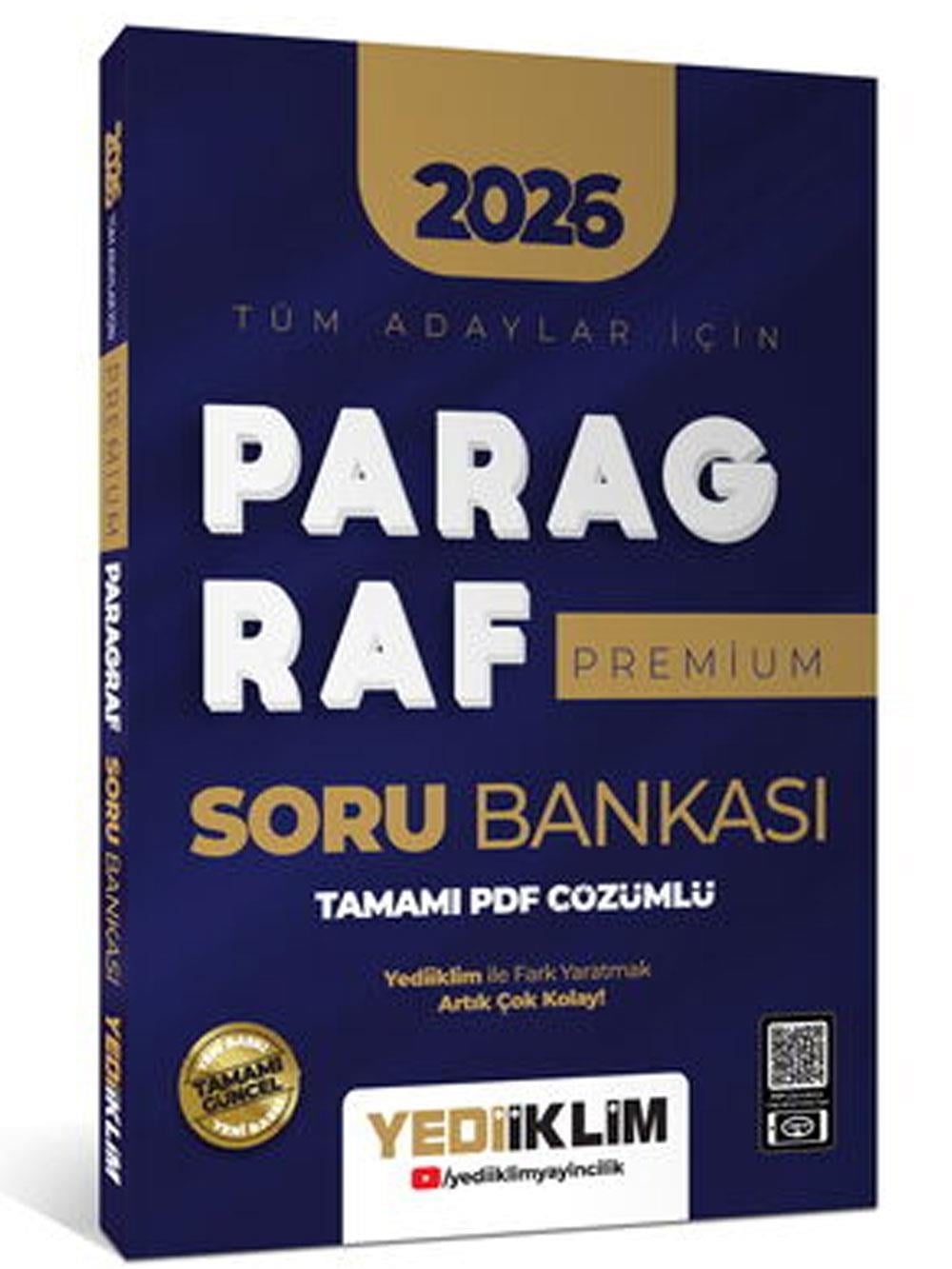 Yediiklim Yayınları 2026 TYT KPSS AGS MSÜ Tüm Adaylar İçin Paragraf Premium Tamamı PDF Çözümlü Soru Bankası