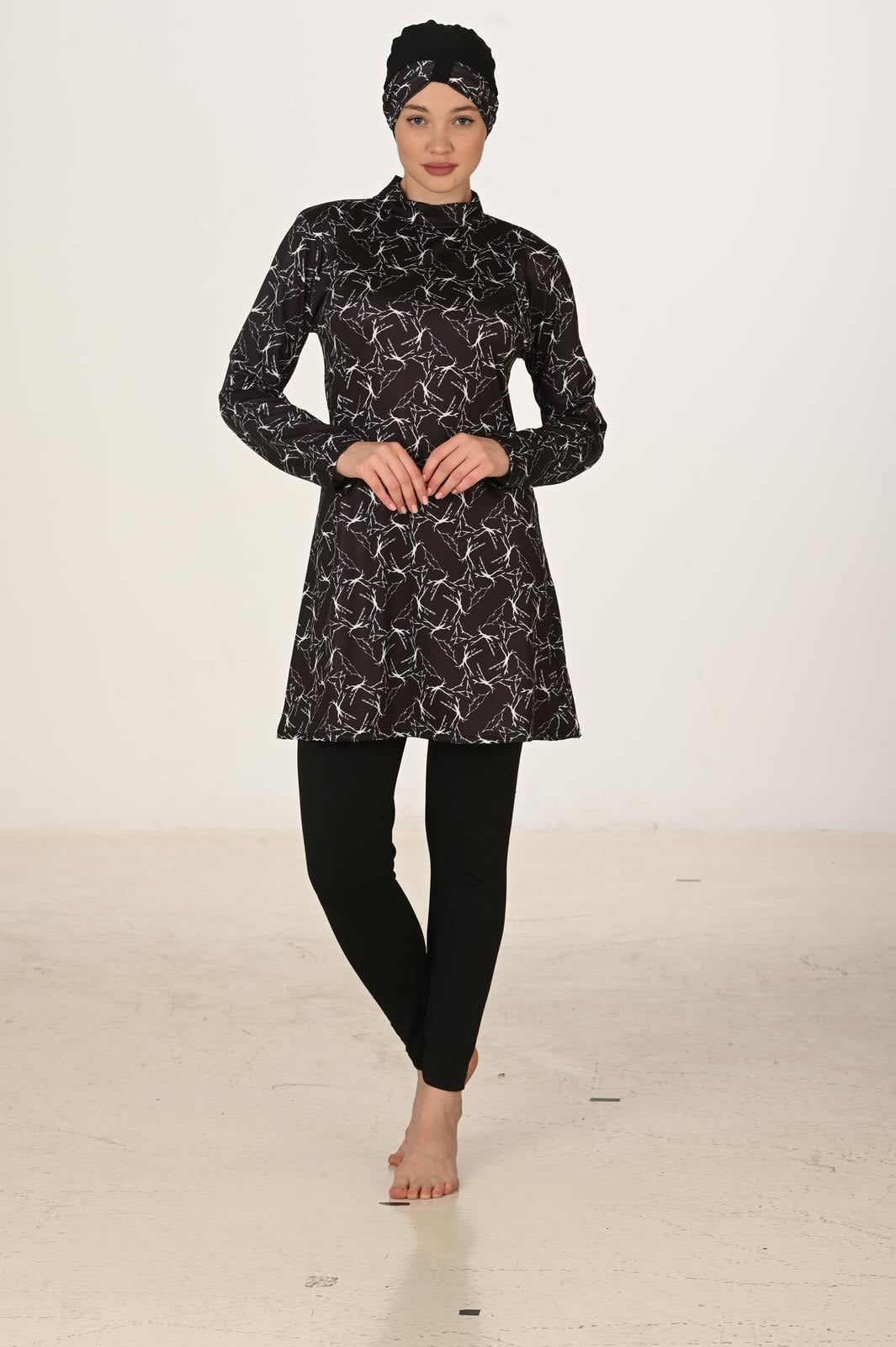 Büyük Beden Tam Kapalı Likralı Tesettür Mayo 3419B