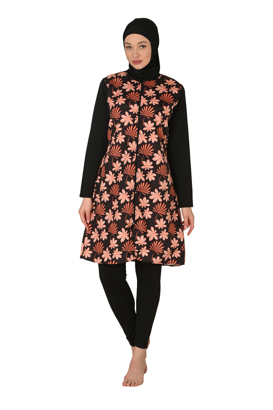 Tam Kapalı Paraşüt Kumaş Tesettür Mayo 3436