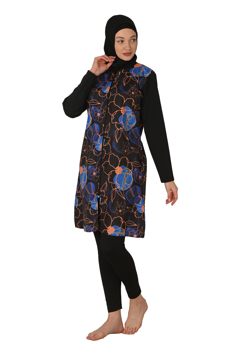 Tam Kapalı Paraşüt Kumaş Tesettür Mayo 3440