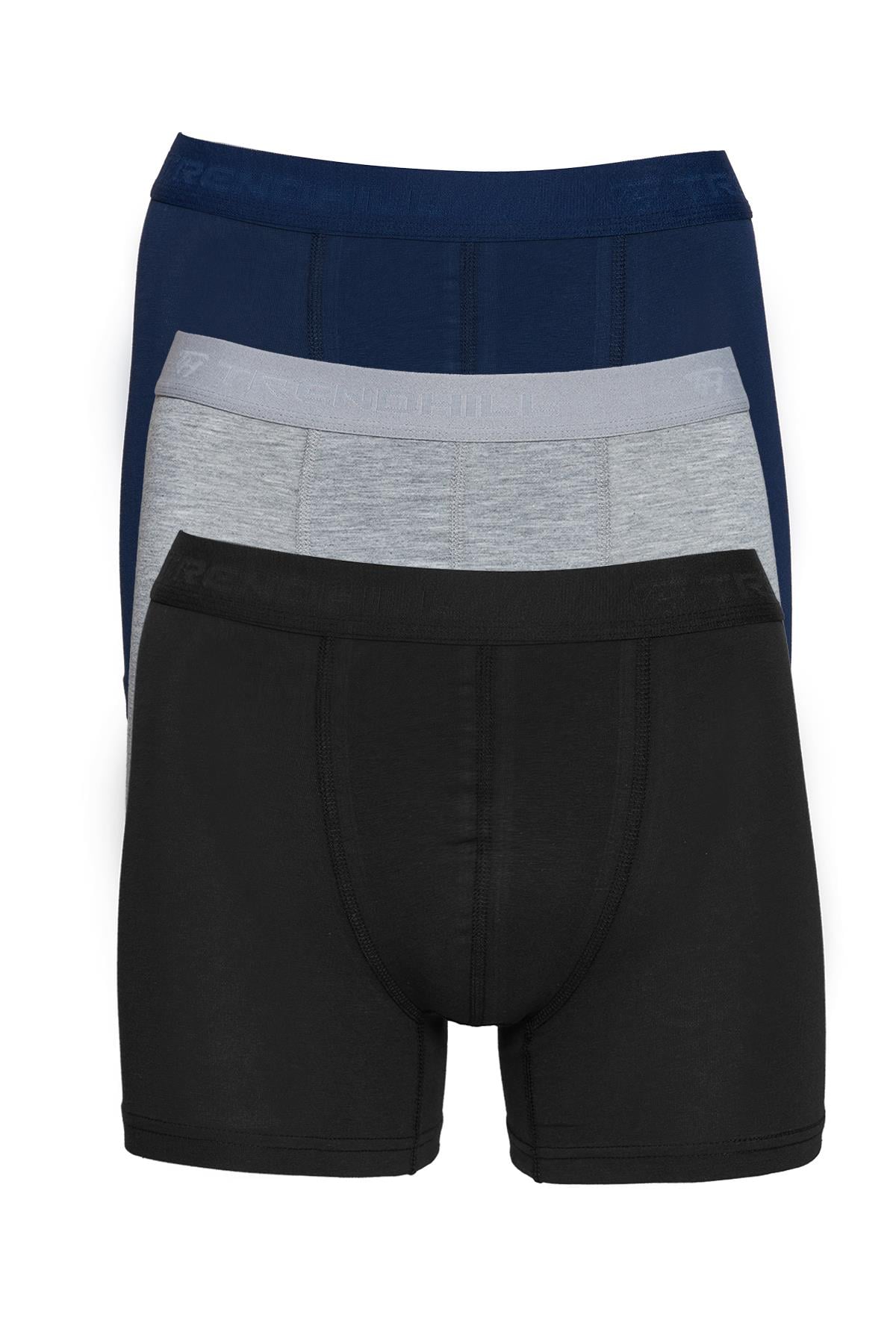 Erkek 3li Pamuklu Likralı Esnek Kumaş Boxer Set 7811-3