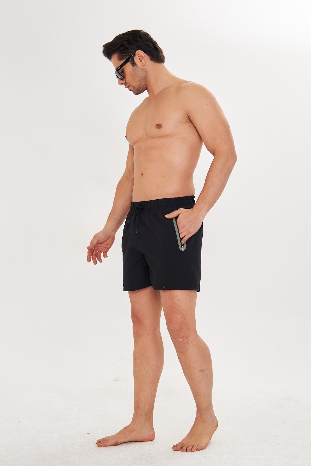 Erkek Deniz Şort Mayo Siyah 2607-S