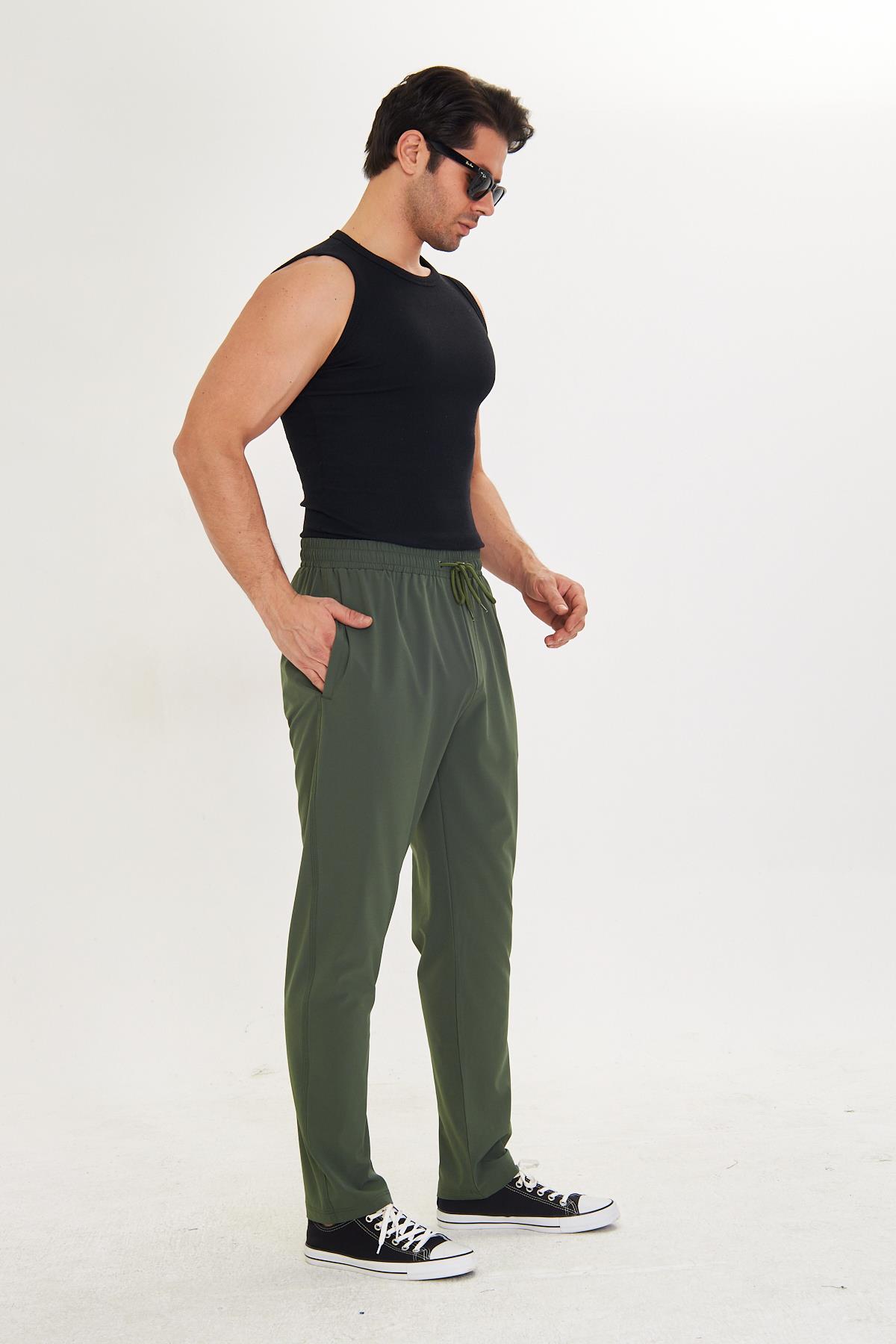 Erkek StretchFit Esnek Eşofman Altı Haki 2660-H