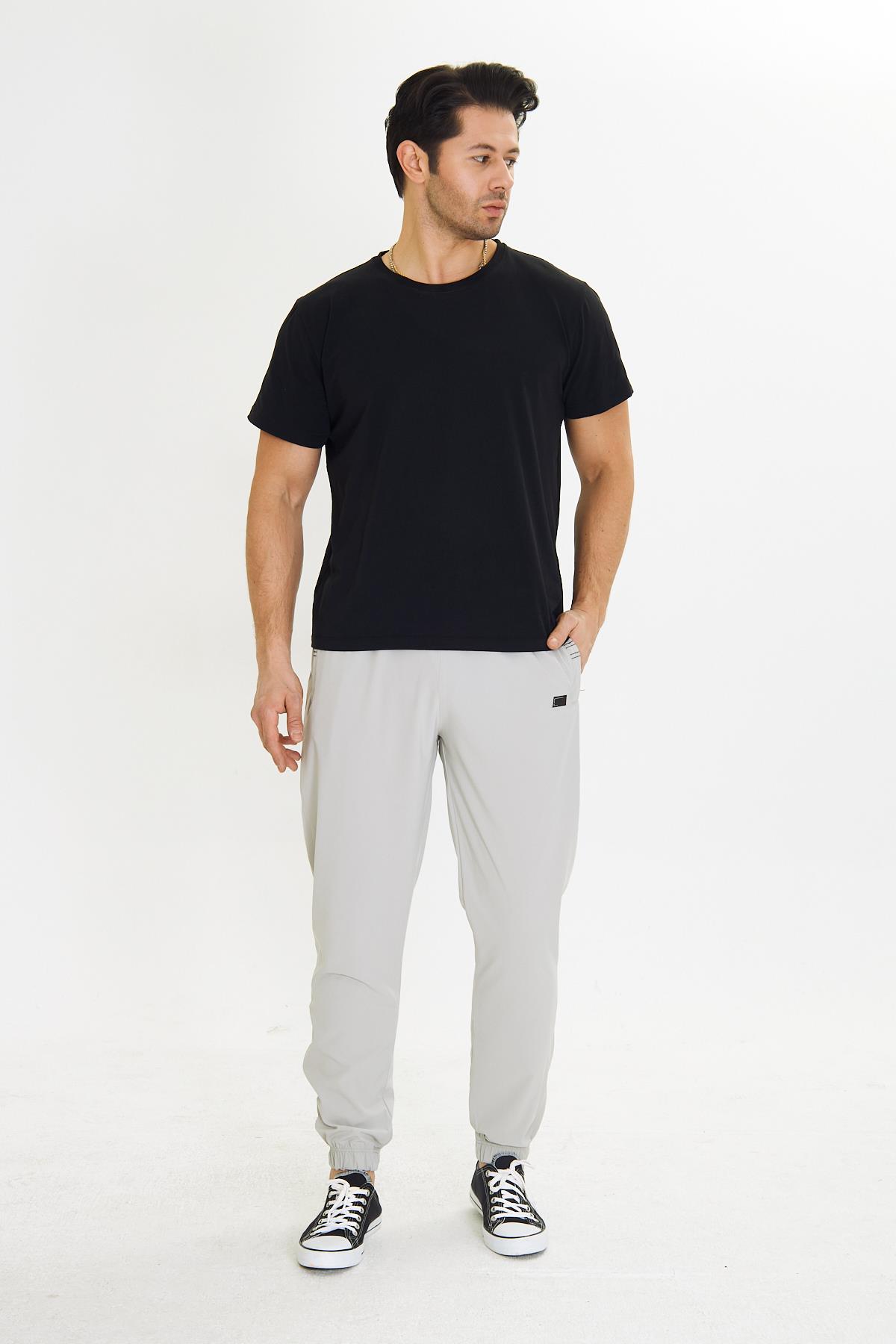 Erkek StretchFit Esnek Lastik Paçalı Eşofman Altı Taş 2663-T