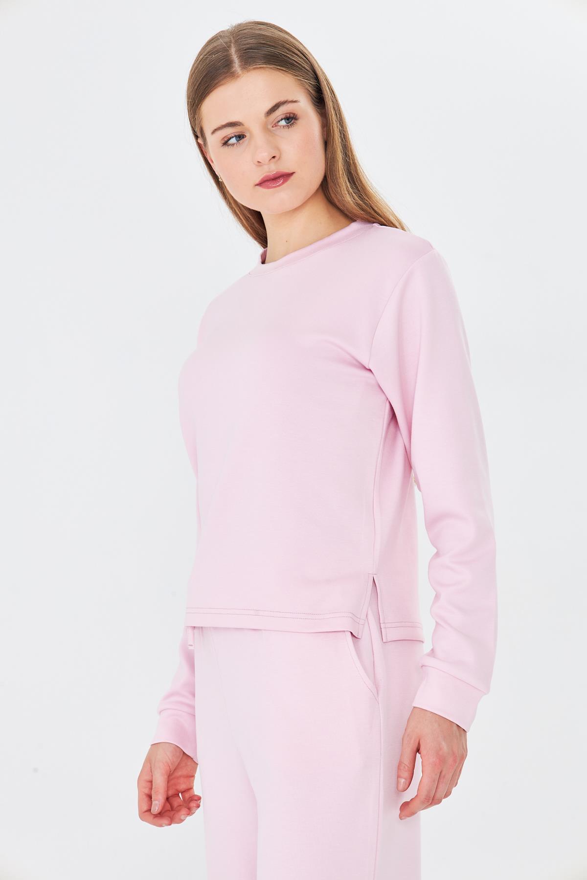 Kadın Modal Kumaş Rahat Kalıp Eşofman Takımı Pembe 8509-P