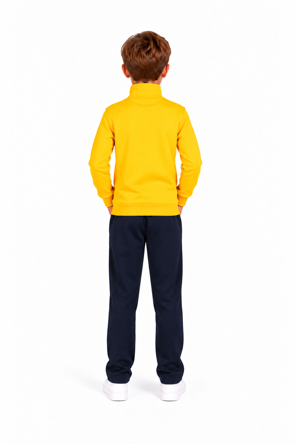 Unisex Çocuk Şardonlu Dik Yaka Eşofman Takımı Sarı-311