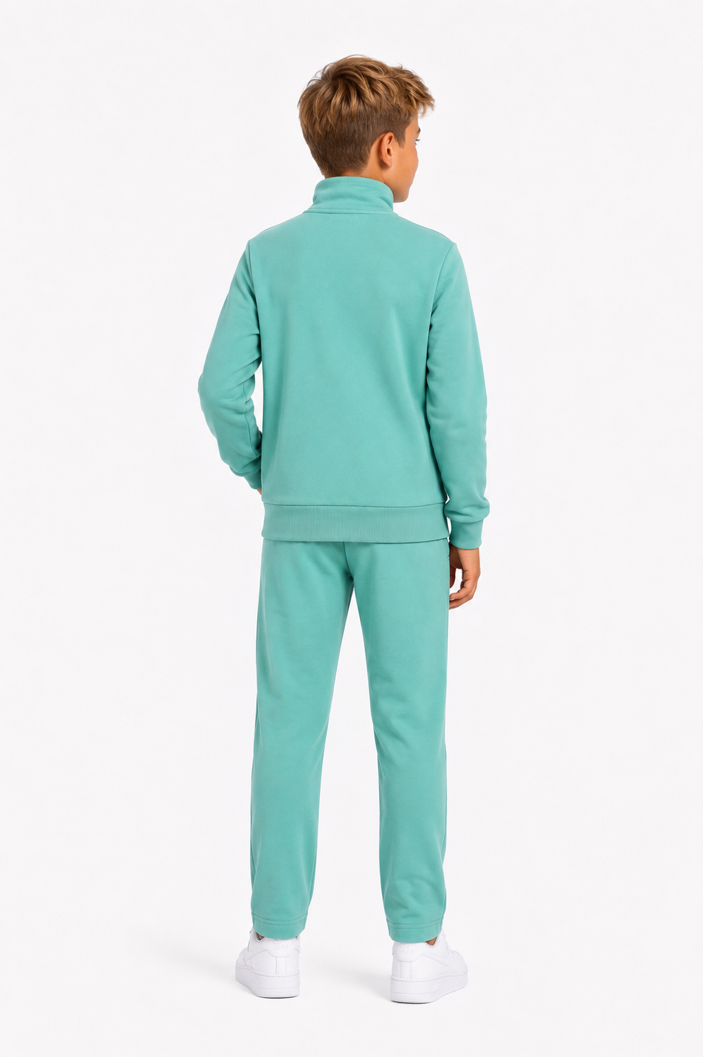 Unisex Çocuk Şardonlu Dik Yaka Eşofman Takımı Mint-311