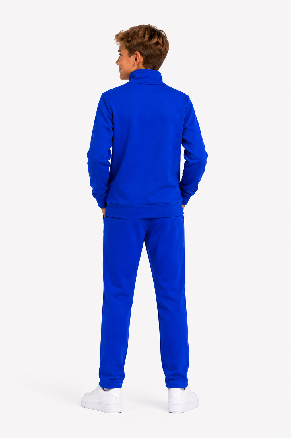 Unisex Çocuk Şardonlu Dik Yaka Eşofman Takımı Saks-311