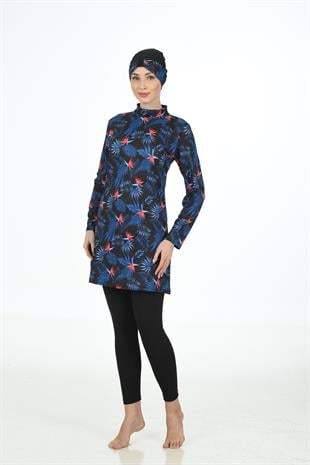 Büyük Beden Tam Kapalı Likralı Tesettür Mayo 3315B