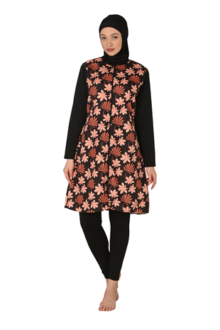 Tam Kapalı Paraşüt Kumaş Tesettür Mayo 3436