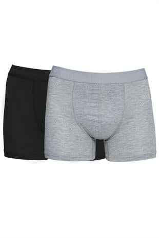Erkek 2'li Pamuklu Likralı Esnek Kumaş Boxer Set 7811-2