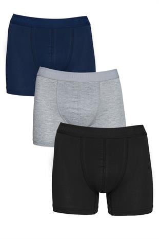 Erkek 3'li Pamuklu Likralı Esnek Kumaş Boxer Set 7811-3