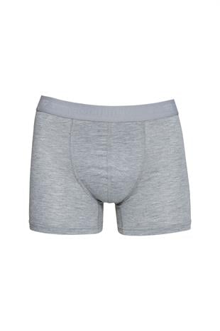 Erkek Pamuklu Likralı Esnek Kumaş Boxer Gri 7811-G
