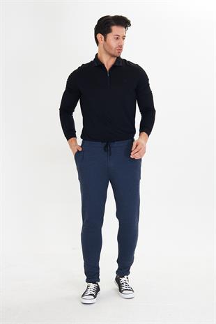 Erkek Polycotton Esnek Jogger Pantalon Lacivert 5801-L