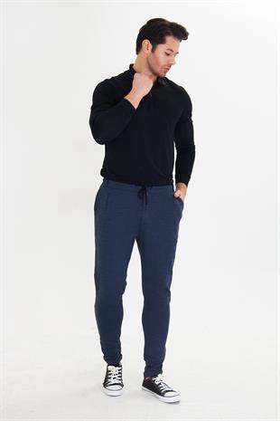 Erkek Polycotton Esnek Jogger Pantalon Lacivert 5801-L